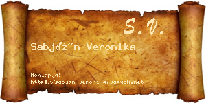 Sabján Veronika névjegykártya