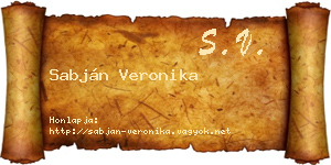 Sabján Veronika névjegykártya